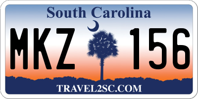 SC license plate MKZ156