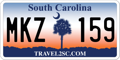 SC license plate MKZ159
