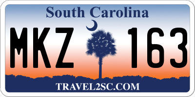 SC license plate MKZ163