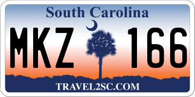 SC license plate MKZ166