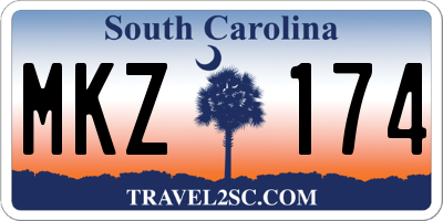 SC license plate MKZ174