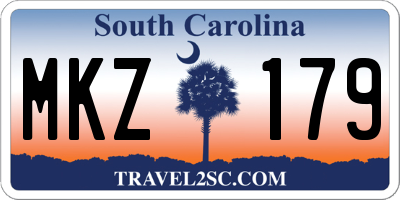 SC license plate MKZ179
