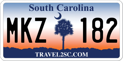 SC license plate MKZ182