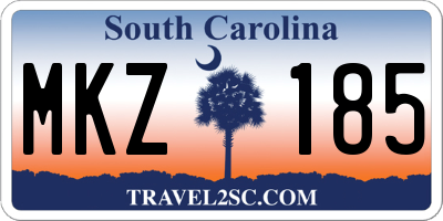 SC license plate MKZ185