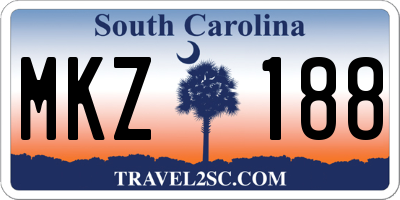 SC license plate MKZ188