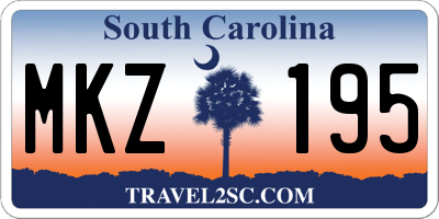 SC license plate MKZ195