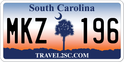 SC license plate MKZ196