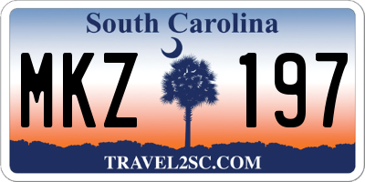 SC license plate MKZ197
