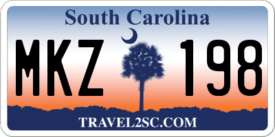 SC license plate MKZ198