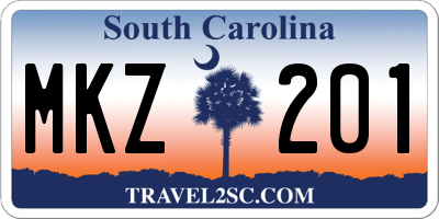 SC license plate MKZ201
