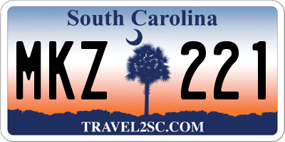 SC license plate MKZ221