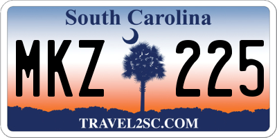 SC license plate MKZ225