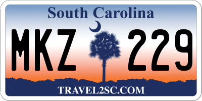 SC license plate MKZ229