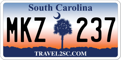 SC license plate MKZ237