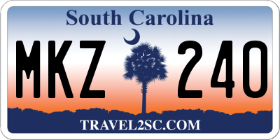 SC license plate MKZ240