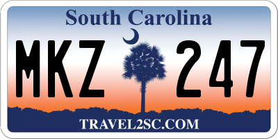 SC license plate MKZ247