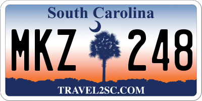 SC license plate MKZ248