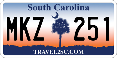 SC license plate MKZ251