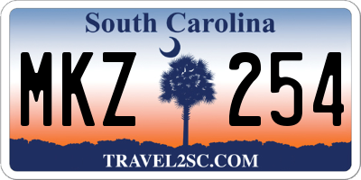 SC license plate MKZ254