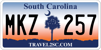SC license plate MKZ257