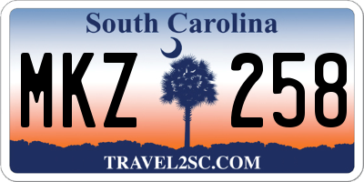 SC license plate MKZ258