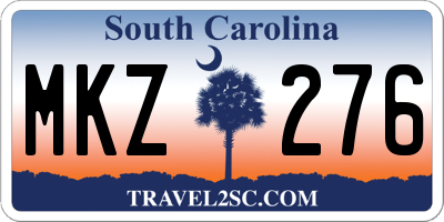 SC license plate MKZ276