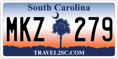 SC license plate MKZ279