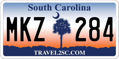 SC license plate MKZ284