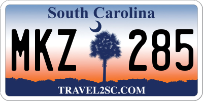 SC license plate MKZ285
