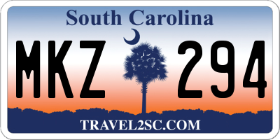SC license plate MKZ294