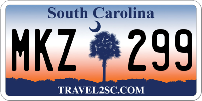 SC license plate MKZ299