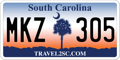 SC license plate MKZ305