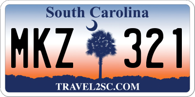 SC license plate MKZ321