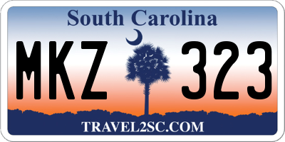 SC license plate MKZ323
