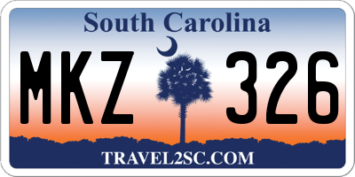 SC license plate MKZ326