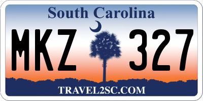 SC license plate MKZ327