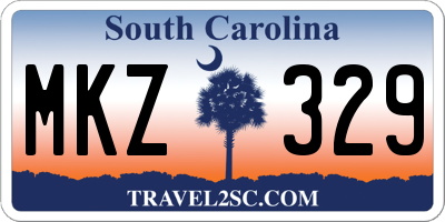 SC license plate MKZ329