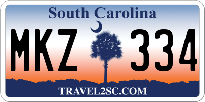 SC license plate MKZ334