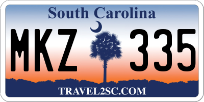 SC license plate MKZ335