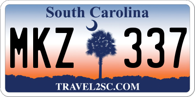 SC license plate MKZ337