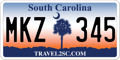 SC license plate MKZ345