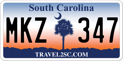 SC license plate MKZ347