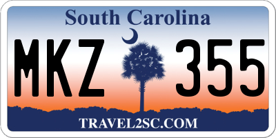 SC license plate MKZ355