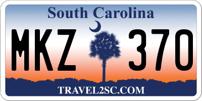 SC license plate MKZ370
