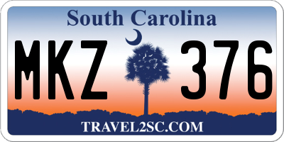 SC license plate MKZ376