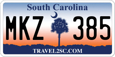 SC license plate MKZ385