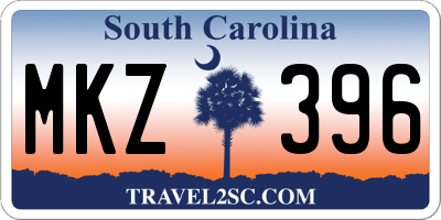 SC license plate MKZ396