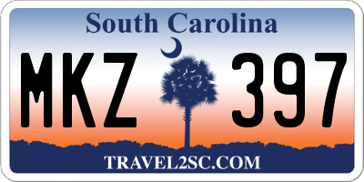 SC license plate MKZ397
