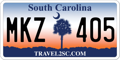 SC license plate MKZ405