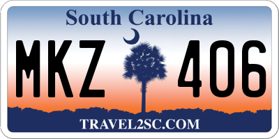 SC license plate MKZ406